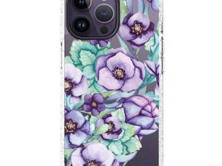 Purple Floral II iPhone 14 Pro MagSafe Compatible Durashock Case Fashion