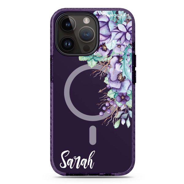 Purple Floral iPhone 14 Pro MagSafe Compatible Durashock Case Online Hot Sale