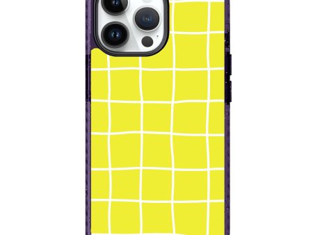 Yellow Checked Pattern iPhone 14 Pro Max MagSafe Compatible Durashock Case Supply