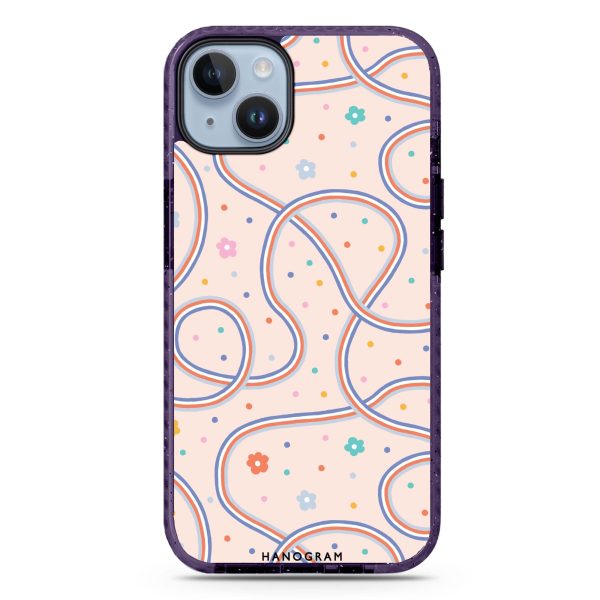 Floral & Line iPhone 14 Plus MagSafe Compatible Durashock Case on Sale