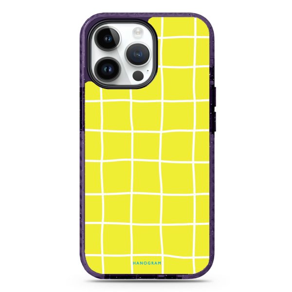 Yellow Checked Pattern iPhone 14 Pro Durashock Case For Cheap