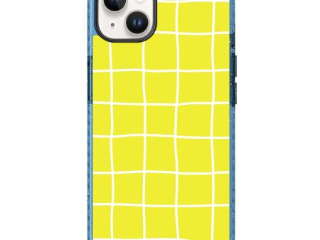 Yellow Checked Pattern iPhone 14 Durashock Case For Cheap