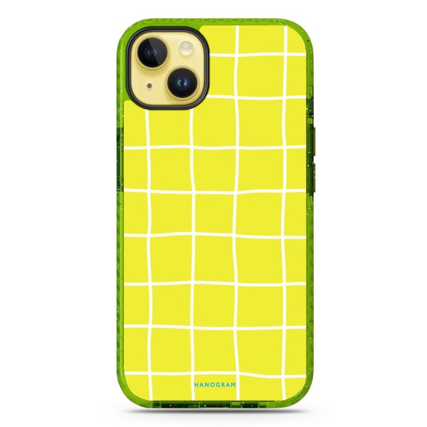 Yellow Checked Pattern iPhone 14 Plus Durashock Case Online Sale