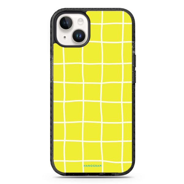 Yellow Checked Pattern iPhone 14 Plus Durashock Case Online Sale