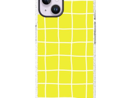 Yellow Checked Pattern iPhone 14 Plus Durashock Case Online Sale