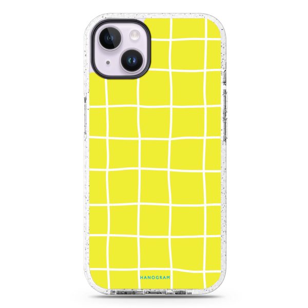 Yellow Checked Pattern iPhone 14 Plus Durashock Case Online Sale