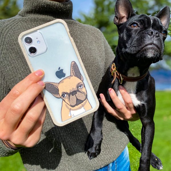 Clear Frenchie Portrait iPhone 11 Case With London Fog Ridge Sale