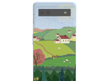 Powder Blue Sunny Countryside Google Pixel 6a Case Hot on Sale