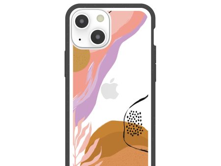 Clear Abstract Dunes iPhone 13 Mini Case With Black Ridge on Sale