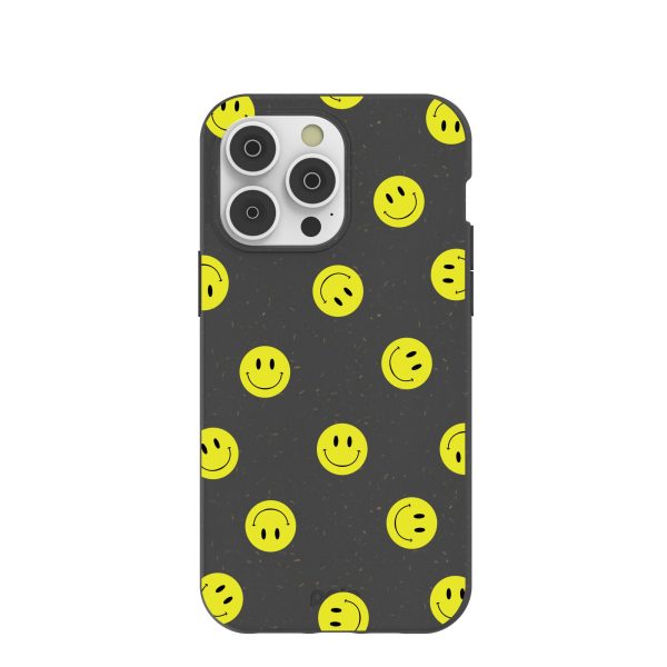 Black Smiley iPhone 14 Pro Max Case with MagSafe Module Hot on Sale