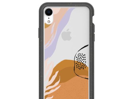 Clear Abstract Dunes iPhone XR Case With Black Ridge Fashion