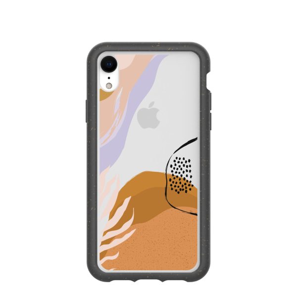 Clear Abstract Dunes iPhone XR Case With Black Ridge Fashion