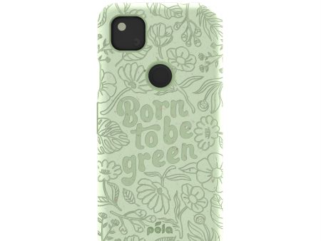 Sage Green Born to be green Google Pixel 4a Case Cheap