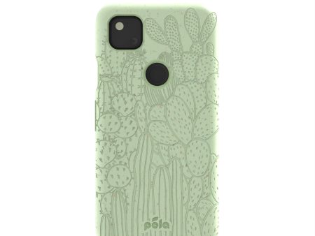 Sage Green Cacti Google Pixel 4a Case For Cheap