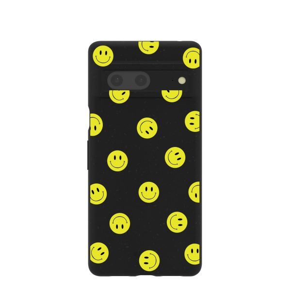 Black Smiley Google Pixel 7 Case Hot on Sale